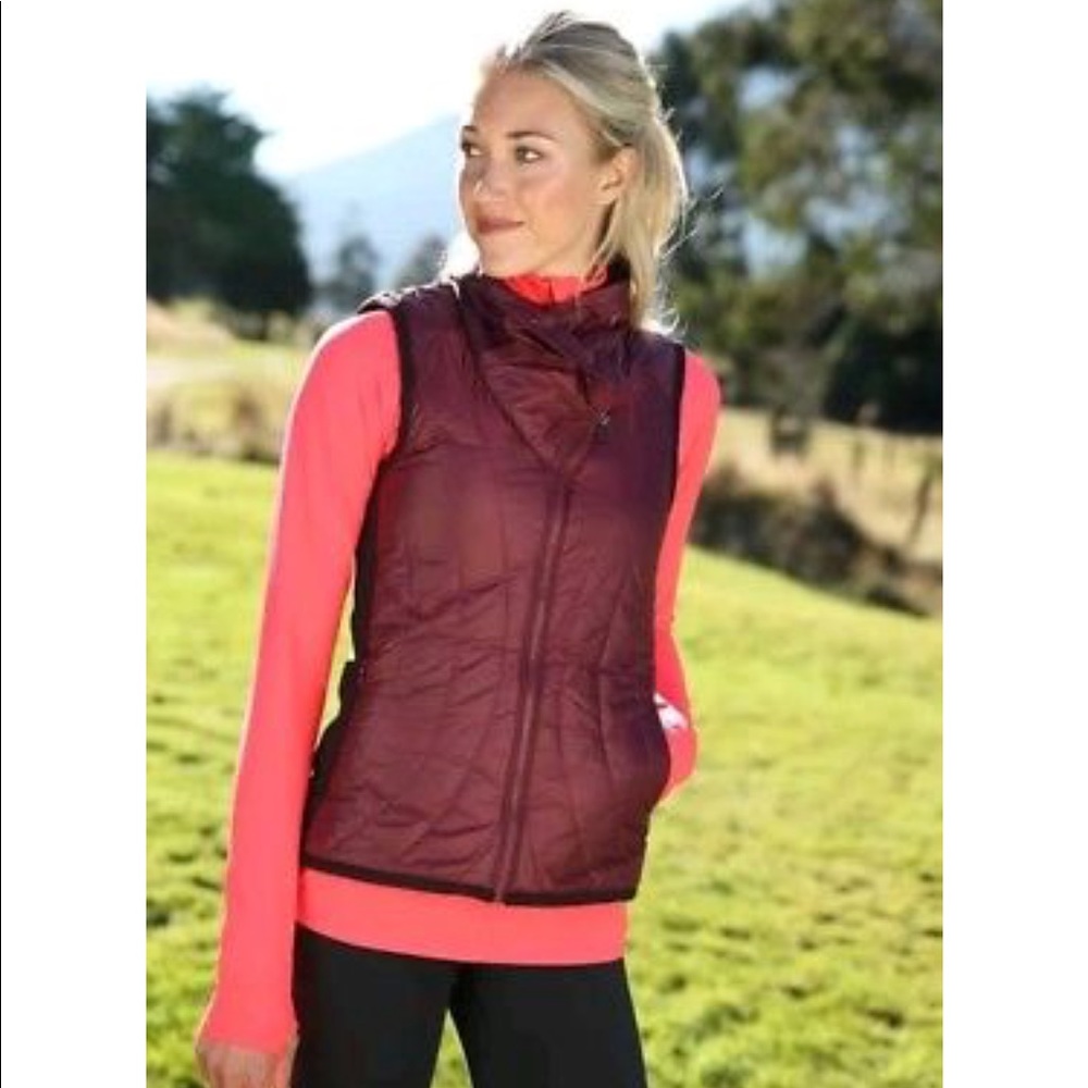 Athleta Purple Asymmetric Magnetic Cowl Neck Vest